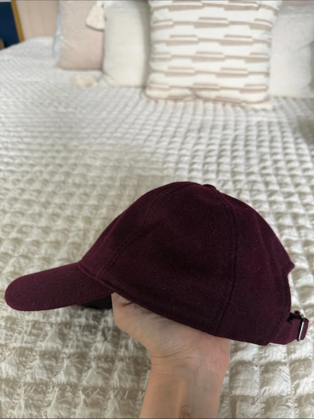 J. Crew Maroon Baseball Cap with Silver Embroidery